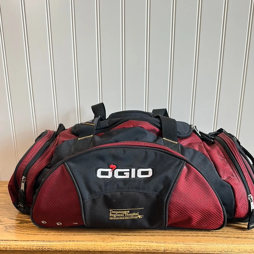 OGIO Black and Burgundy Duffel Bag